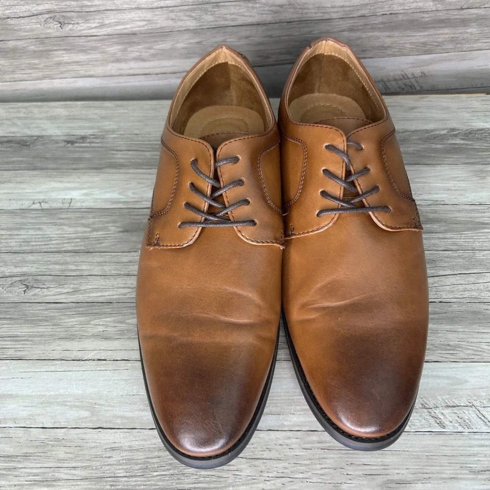 Bonafini Collection Mens Dress Shoes Brown Lace Up Size 10